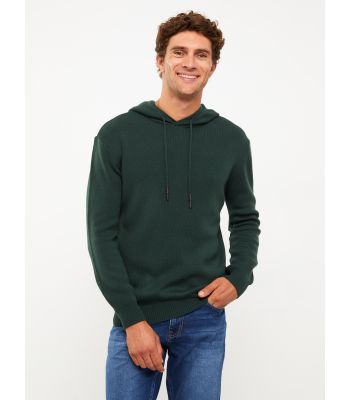 Hooded Long Sleeve Men's Tricot Sweater