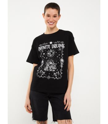 Crew Neck Printed Short Sleeve Women's T-shirt