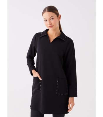 Shirt Collar Straight Long Sleeve Women's Tunic