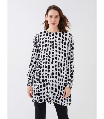 Crew Neck Patterned Long Sleeve Women's Tunic