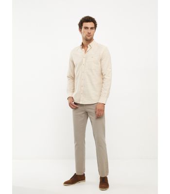 Regular Fit Long Sleeve Patterned Men's Shirt