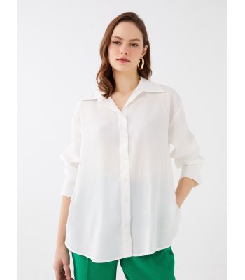 Plain Long Sleeve Oversize Women's Shirt