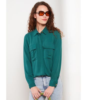 Shirt Neck Regular Long Sleeve Viscose Women's Tunic