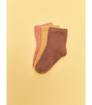 Basic Baby Girl Towel Socket Socks 3-Pack