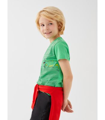 Crew Neck Printed Short Sleeve Boy T-Shirt
