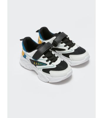 Lace-Up and Velcro Closure Color Block Boys Sneakers