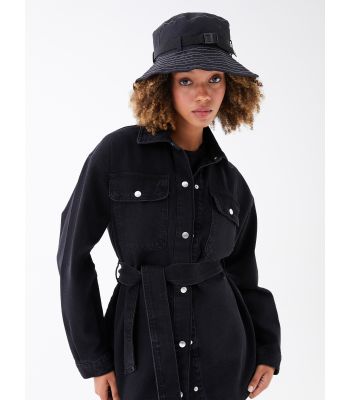 Shirt Neck Regular Long Sleeve Women's Jean Jacket