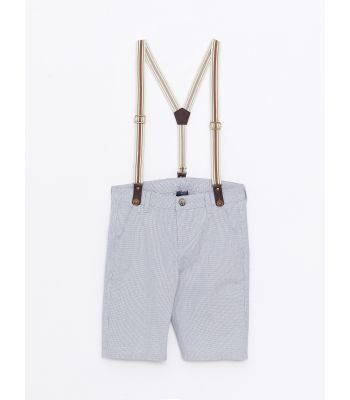 Striped Gabardine Boys Shorts and Suspenders