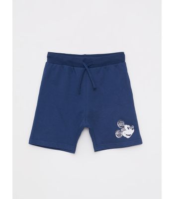 Mickey Mouse Printed Boy Shorts With Elastic Waist
