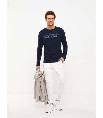 Crew Neck Long Sleeve Printed Men's Sweatshirt
