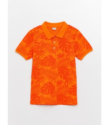 Polo Neck Patterned Short Sleeve Boy T-Shirt