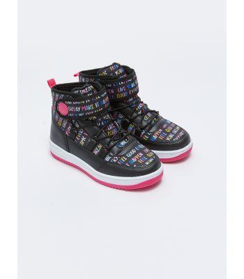 Printed Lace-up Velcro Girls' Ankle Boy Boots