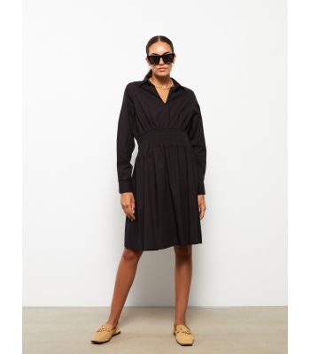 Shirt Neck Regular Long Sleeve Poplin Maternity Dress