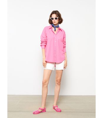 Buttoned Regular Long Sleeve Cotton Women's Shirt