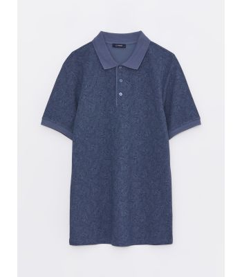 Polo Neck Short Sleeve Patterned Pike Men's T-shirt