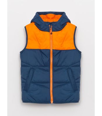 Hooded Color Block Boy Inflatable Vest