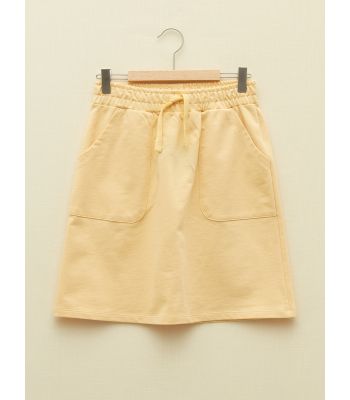 Elastic Waist Basic Organic Cotton Girl Skirt