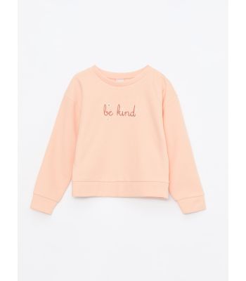 Crew Neck Embroidered Long Sleeve Girl Sweatshirt