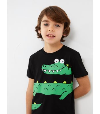 Crew Neck Printed Short Sleeve Boy T-Shirt