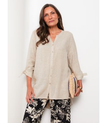 Flat Collar Long Sleeve Women's Shirt