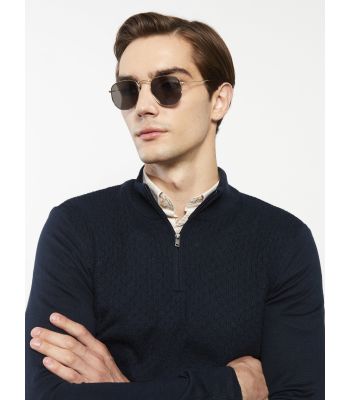Turtle Neck Long Sleeve Men's Tricot Sweater