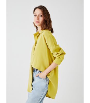 Shirt Collar Straight Long Sleeve Women's Tunic