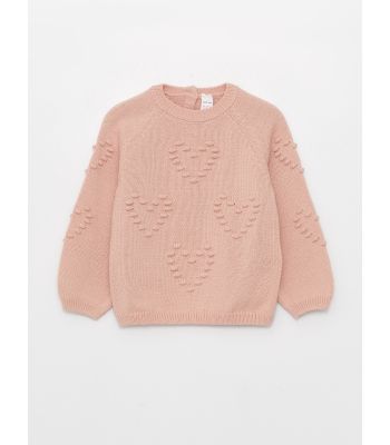 Crew Neck Long Sleeve Baby Girl Tricot Sweater