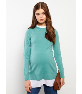 Crew Neck Regular Long Sleeve Maternity Tunic