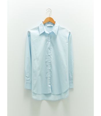Buttoned Long Sleeve Poplin Women's Shirt