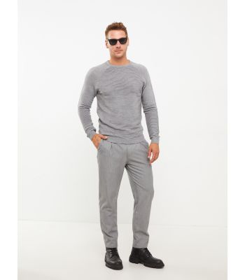 Crew Neck Long Sleeve Men's Tricot Sweater