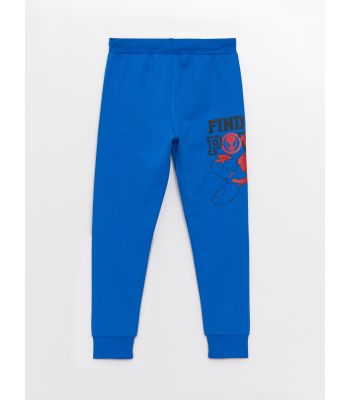 Elastic Waist Spiderman Printed Boy Jogger Sweatpants