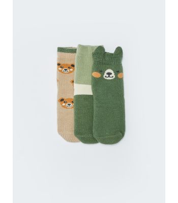 Patterned Baby Boy Towel Socket Socks 3-Pack