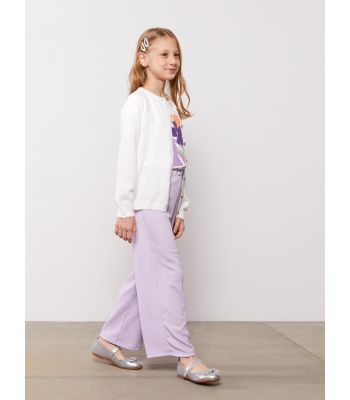 Elastic Waist Basic Bell-Bottoms Girl Trousers