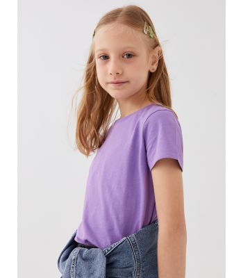 Crew Neck Basic Short Sleeve Girls T-Shirt