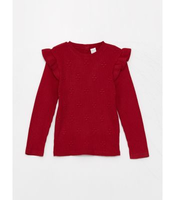 Crew Neck Soft Textured Baby Girl Knitwear Sweater