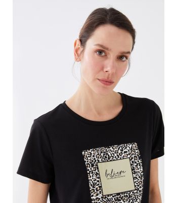Crew Neck Printed Short Sleeve Women's T-shirt