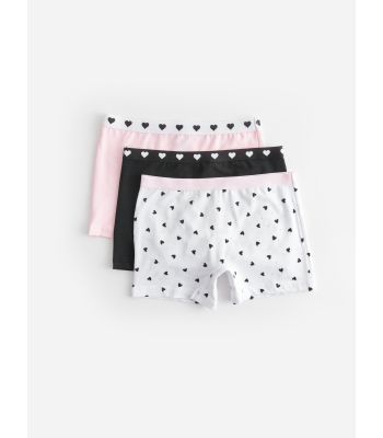 Printed Cotton Girl Boxer 3-Pack