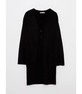 V Neck Regular Long Sleeve Women's Tricot Cardigan
