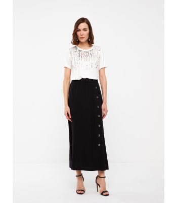 Elastic Waist Straight A-Cut Women's Skirt