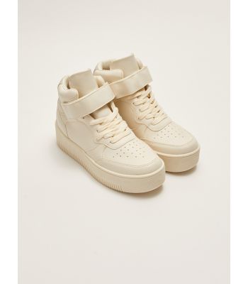 Leather Look Ankle Length Women's Sneakers