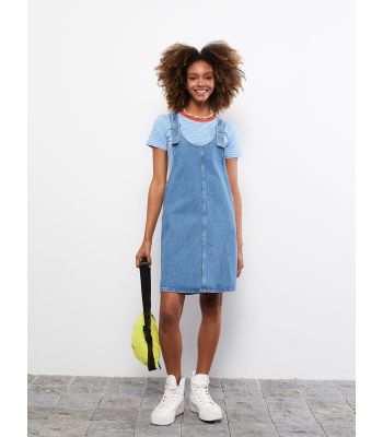 Women's U-Neck Straight Jean Dress