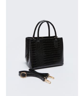 Leather Look Crocodile Patterned Women's Sleeve Bag