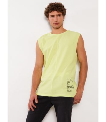 Crew Neck Printed Men's Sleeveless T-Shirt