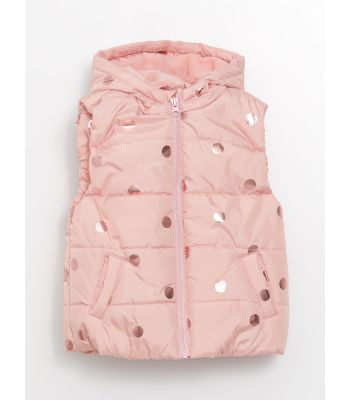 Hooded Patterned Baby Girl Vest