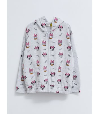 Hoodie Girl Minnie Mouse and Daisy Duck Printed Long Sleeve Zippered Sweatshirt