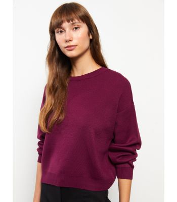 Crew Neck Regular Long Sleeve Women's Tricot Sweater