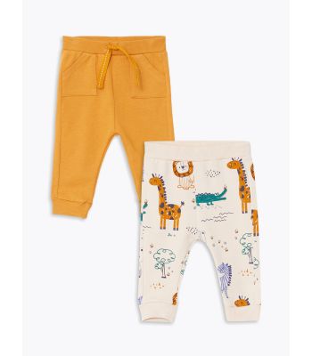 Elastic Waist Cotton Baby Boy Trousers 2-Pack