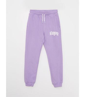 Elastic Waist Printed Girl Jogger Sweatpants