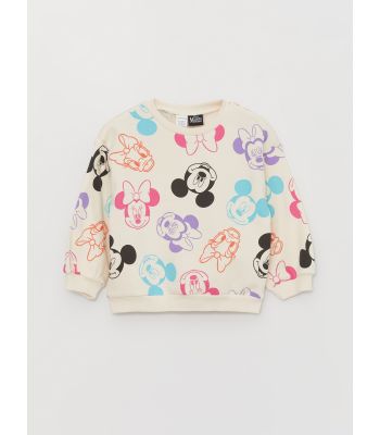 Crew Neck Disney Printed Baby Girl Sweatshirt