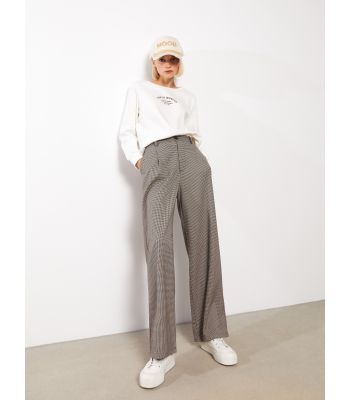 Relaxed Fit Patterned Women's Trousers